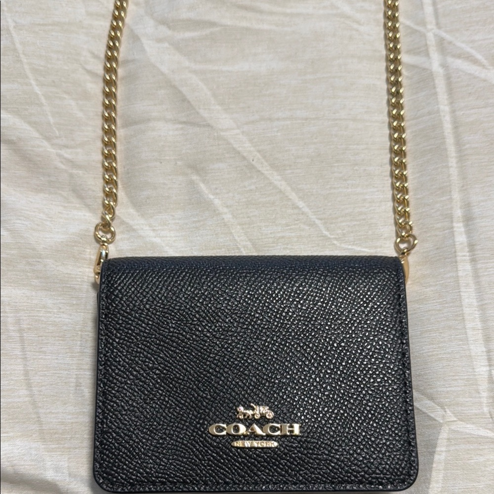 Coach Black Crossbody Bag with Gold Chain